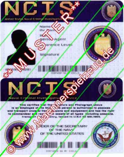 Dienstausweis NAVY CIS (NCIS)Querformat 2 Stck